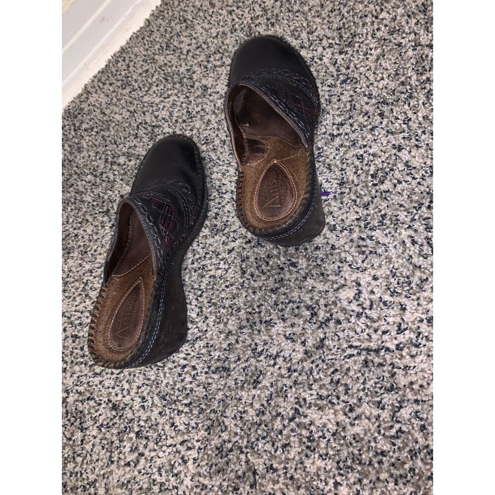 Clarks Artisan Slip-On Y2k Clogs Mule Stitched Le… - image 8